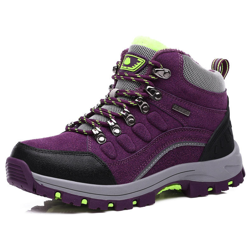 Cross-border plus size Winter Warm Outdoor Couple Hiking Shoes High-top fleece-lined Cotton Shoes Men's Shoes Sports Hiking Shoes 8011