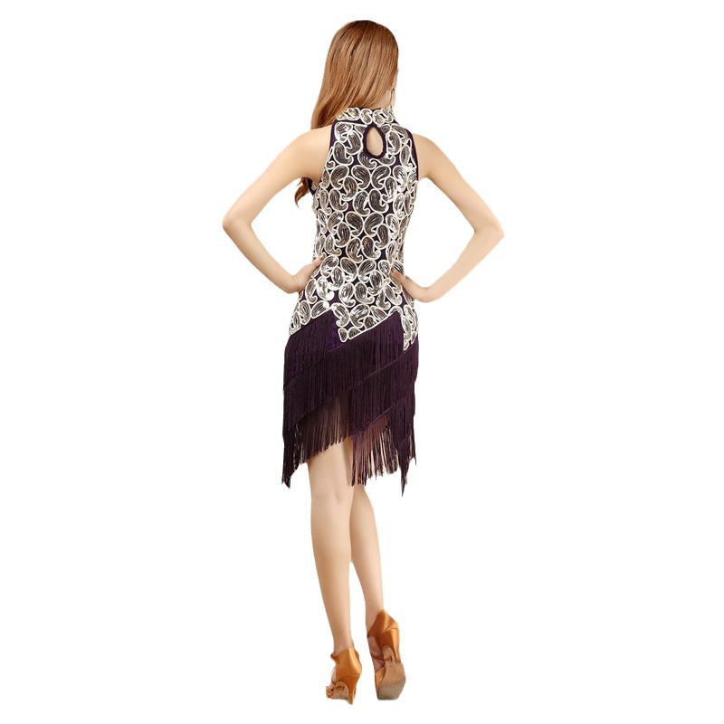 Picture of Dancer 13# Latin Dance Costume Female Adult Autumn Costume Competition Tassel Latin Dance Dress dress