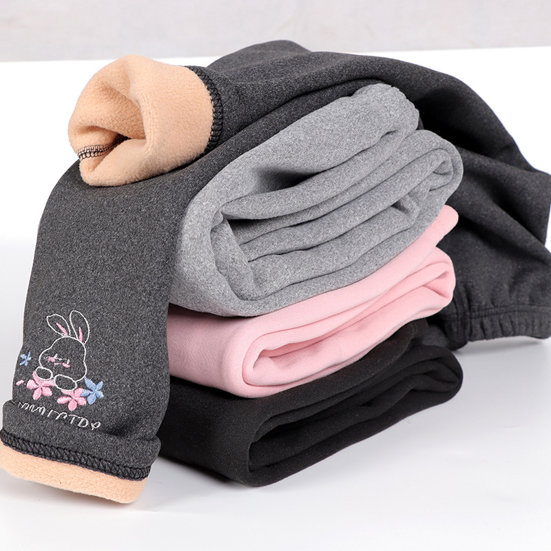 Picture of Girls' leggings spring and autumn outdoor wear 2023 New 2-year-old 3 autumn clothes 4 Western style 5 fleece-lined baby Winter Children's pants