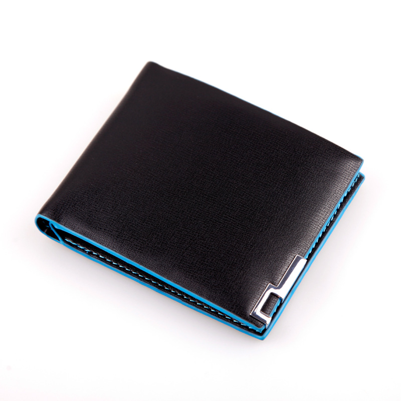 Foreign trade wholesale men's short wallet smooth wallet Taobao wallet color Metal Men's bag cross-border e-commerce