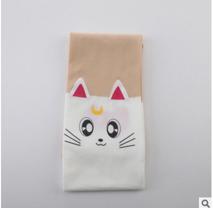Picture of Girls Pantyhose Girls Pantyhose Velvet Stitching Anti-hook Silk Cartoon Student Baby White Children Dance Socks