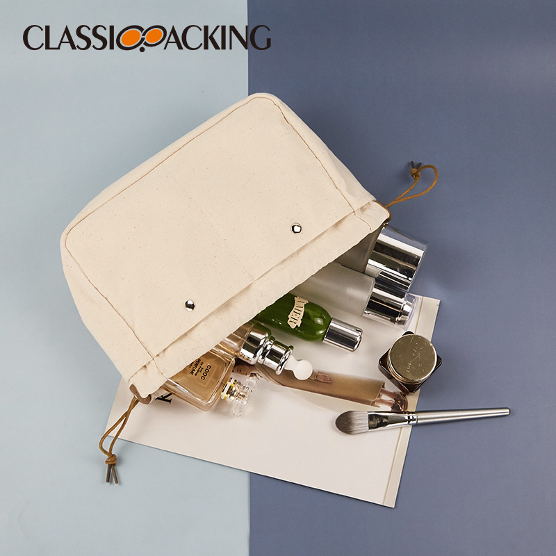 Picture of New Style Simple Cosmetic Bag Japanese and Korean Style Drawstring Lazy Cosmetic Storage Bag Travel Portable Canvas Toiletry Bag