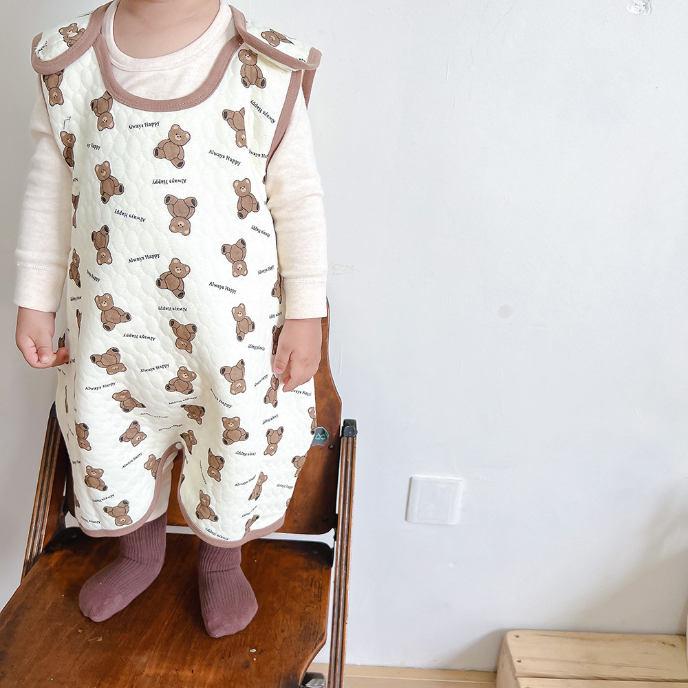 Picture of Children's Nightgown Winter Three-layer Quilted Sleeping Bag Infant Winter One-piece Pajamas Kick-proof Sleeping Bag for Children