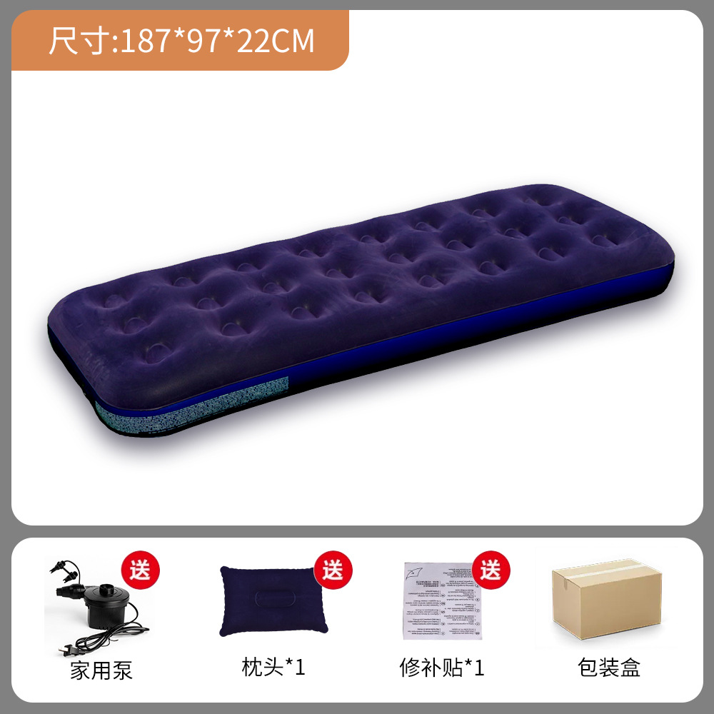 Picture of Cross-Border Popular Combination Pvc Flocked Inflatable Mattress Outdoor Camping Tent Sleeping Pad Floor Mat Home Air Mattress