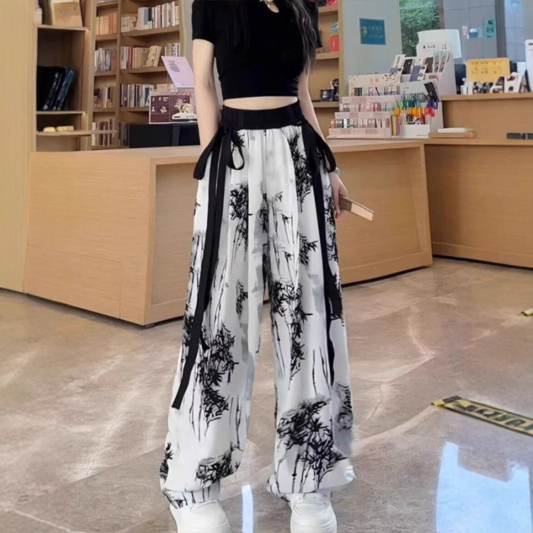 Girls' Pants Summer Kidsren's Ice Silk Casual Pants Sweatpants Spring & Fall New Thin Anti-Mosquito Pants Medium and Large Kidsren's Summer Clothes