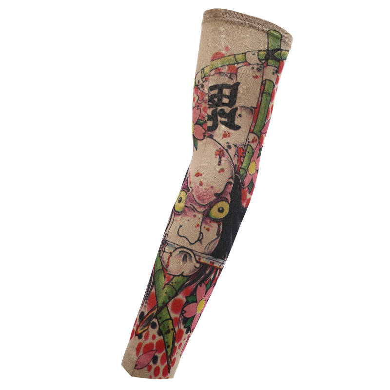 Picture of Outdoor Sleeve Tattoo Sleeve Seamless Men's and Women's Flower Arm Riding Sunscreen Sleeve Tattoo Arm Gifts