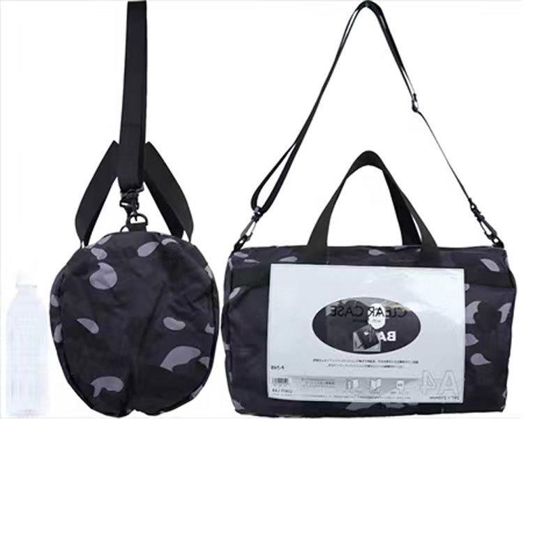 Picture of Color packaging gradient ape camouflage waterproof cylinder diagonal bag travel portable storage bag sports bag B4815