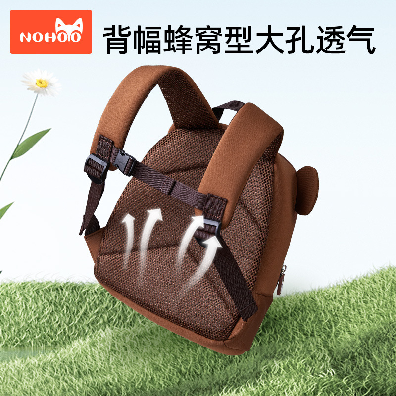 Picture of Nuohu Children's Kindergarten Schoolbag Girls and Boys Going Out Small Backpack Baby Backpack Brown Bear Backpack