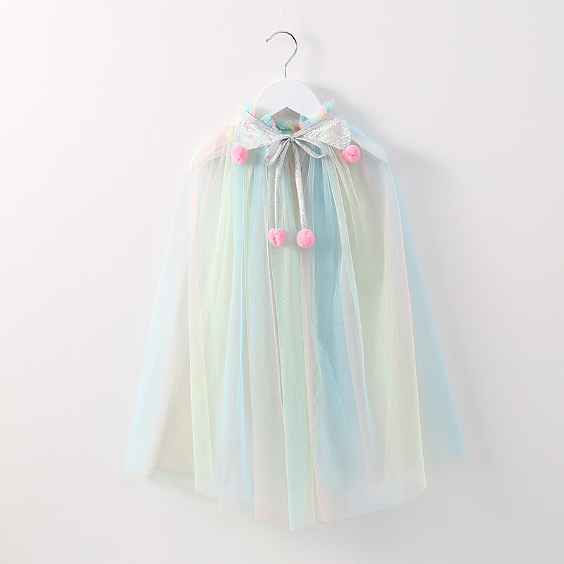 Picture of ins Amazon ebay seaside Cape Christmas Cape women sequin ball mesh gauze thin cape birthday cross-border