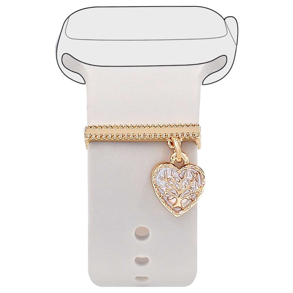 Picture of For Apple Watch Strap Apple Watch Strap Decorative Silicone Strap Drop Oil Life Tree Decorative Ring