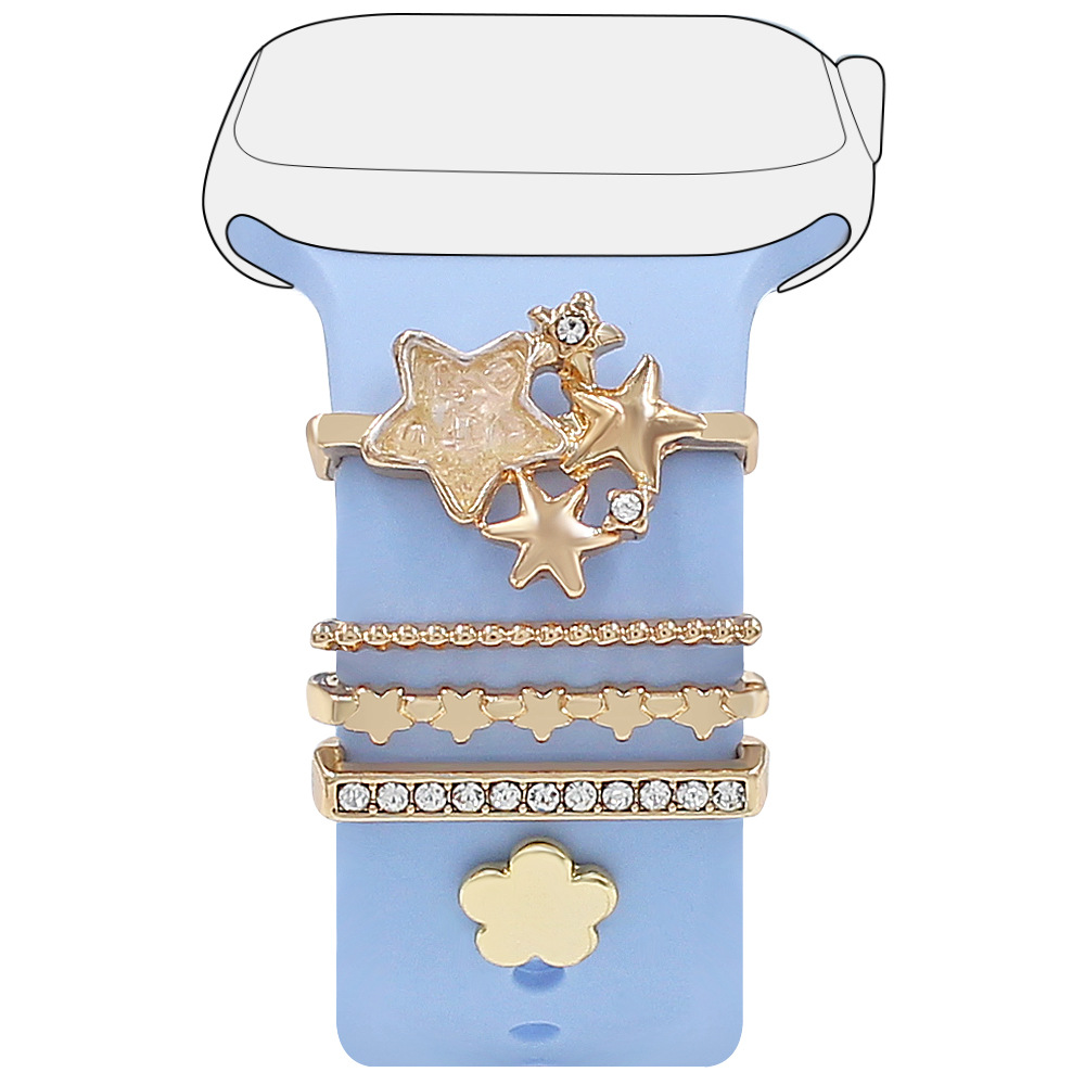 Picture of For Apple Watch Watch Watch Universal Silicone Strap Star Flower Decoration