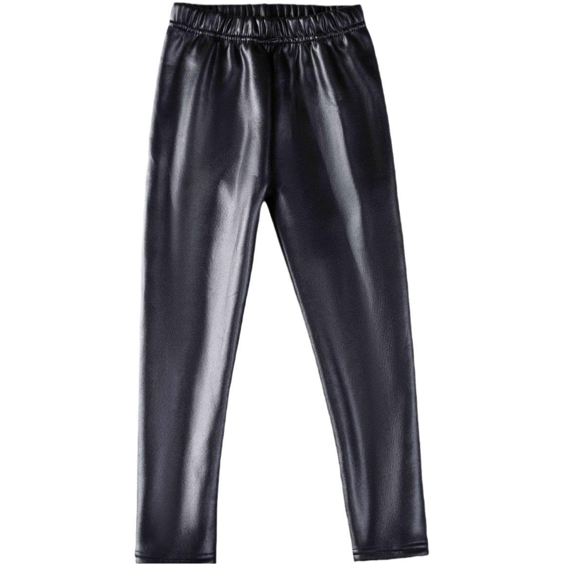 Children's Imitation Leather Pants, Girls' Candy-Colored Autumn and Winter Velvet Thickeneded Leggings, Warm Pants, Baby Girl's All-In-One Pants