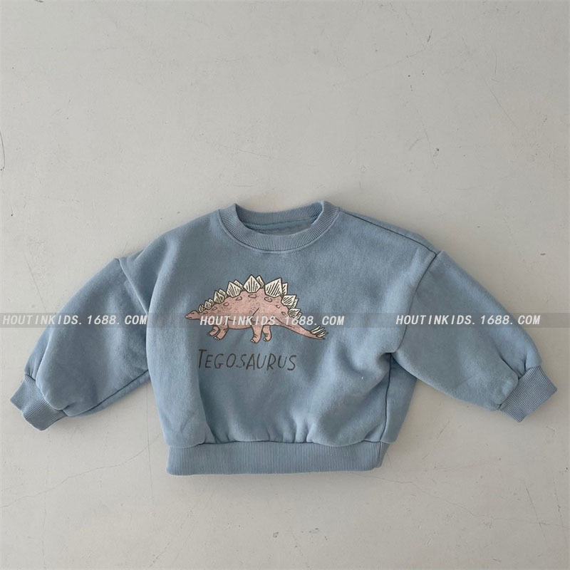 Picture of Ins K-Style of Men's and Women's Baby Winter Clothing New Tops Kidsren's Korean Cute Dinosaur Fleece Soft Pullover Sweatshirt