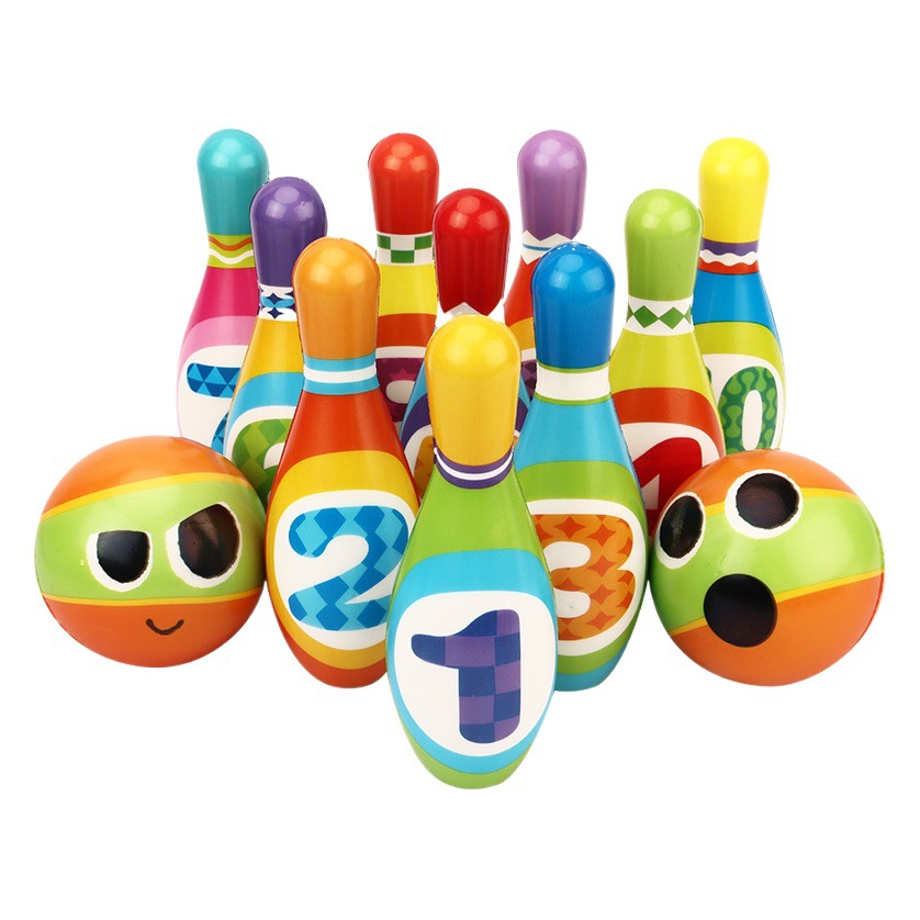 Cross-border large pu solid children bowling suit parent-child interactive toys kindergarten indoor sports ball