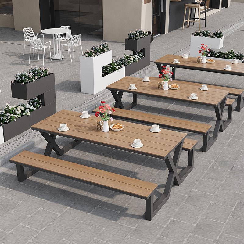 Picture of Outdoor conjoined park table and chair combination garden courtyard seat scenic spot outdoor bench square outdoor table and chair