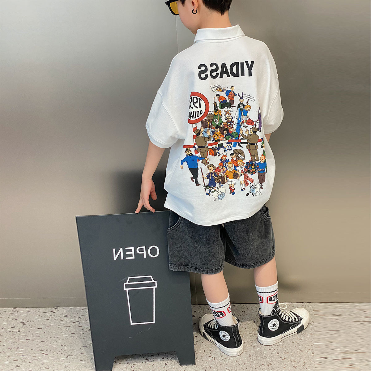 Picture of Boys' Polo Shirt 2024 New Style Boys' Summer Short-sleeved T-shirt Middle and Big Children's Polo Shirt T-shirt