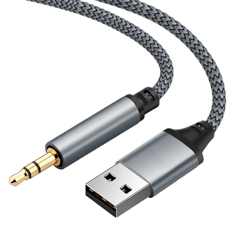 USB to 3.5mm Audio Cable Desktop Laptop Connect Sound Card Accompaniment Male-to-Male AUX Adapter