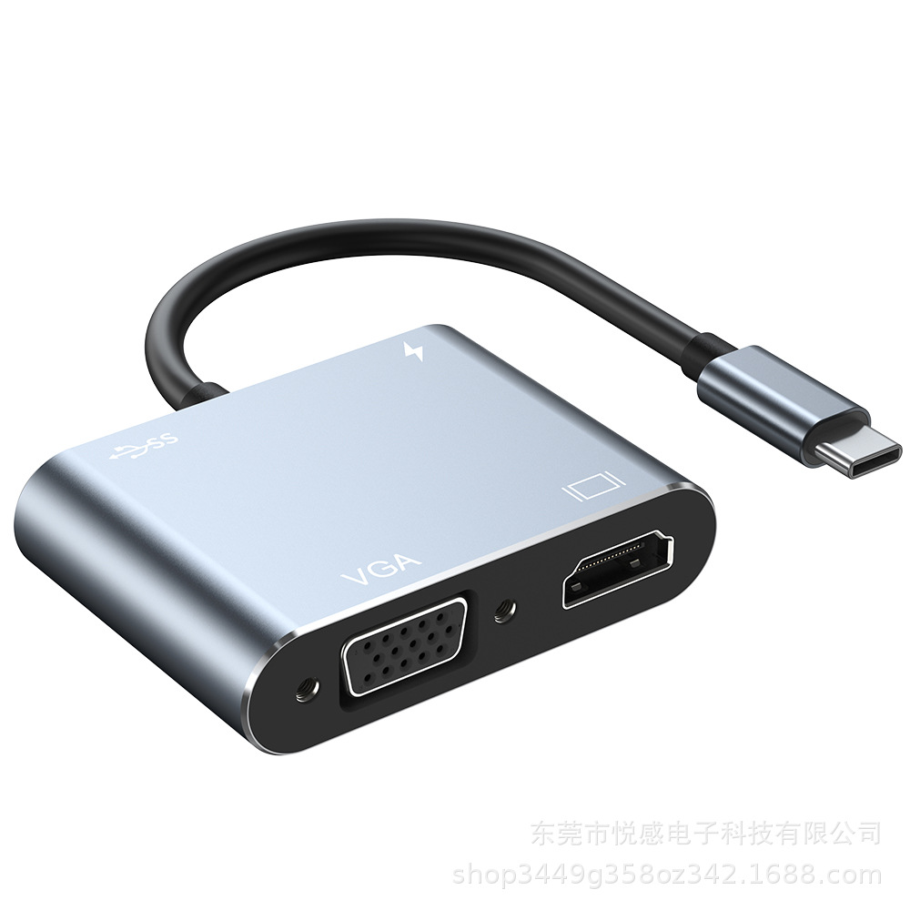 Picture of cross-border typec hub vga for mobile phone apple mac four-in-one converter usb docking station