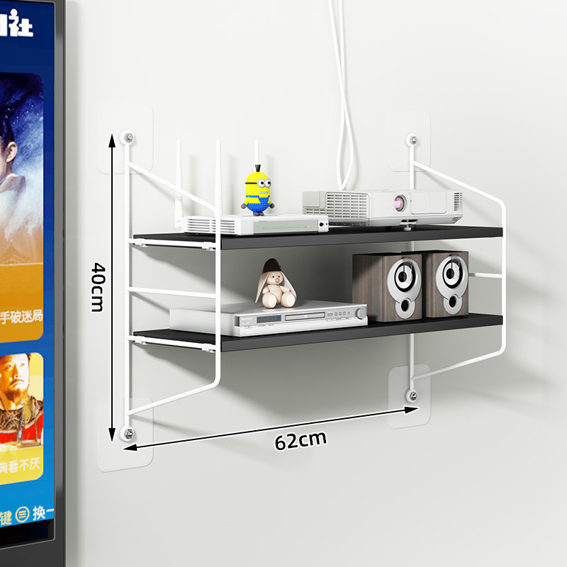 Picture of Cross-Border Wholesale Router Storage Rack for Tv Set-Top Boxes, Wall-Mounted Wifi Storage Rack Without Drilling