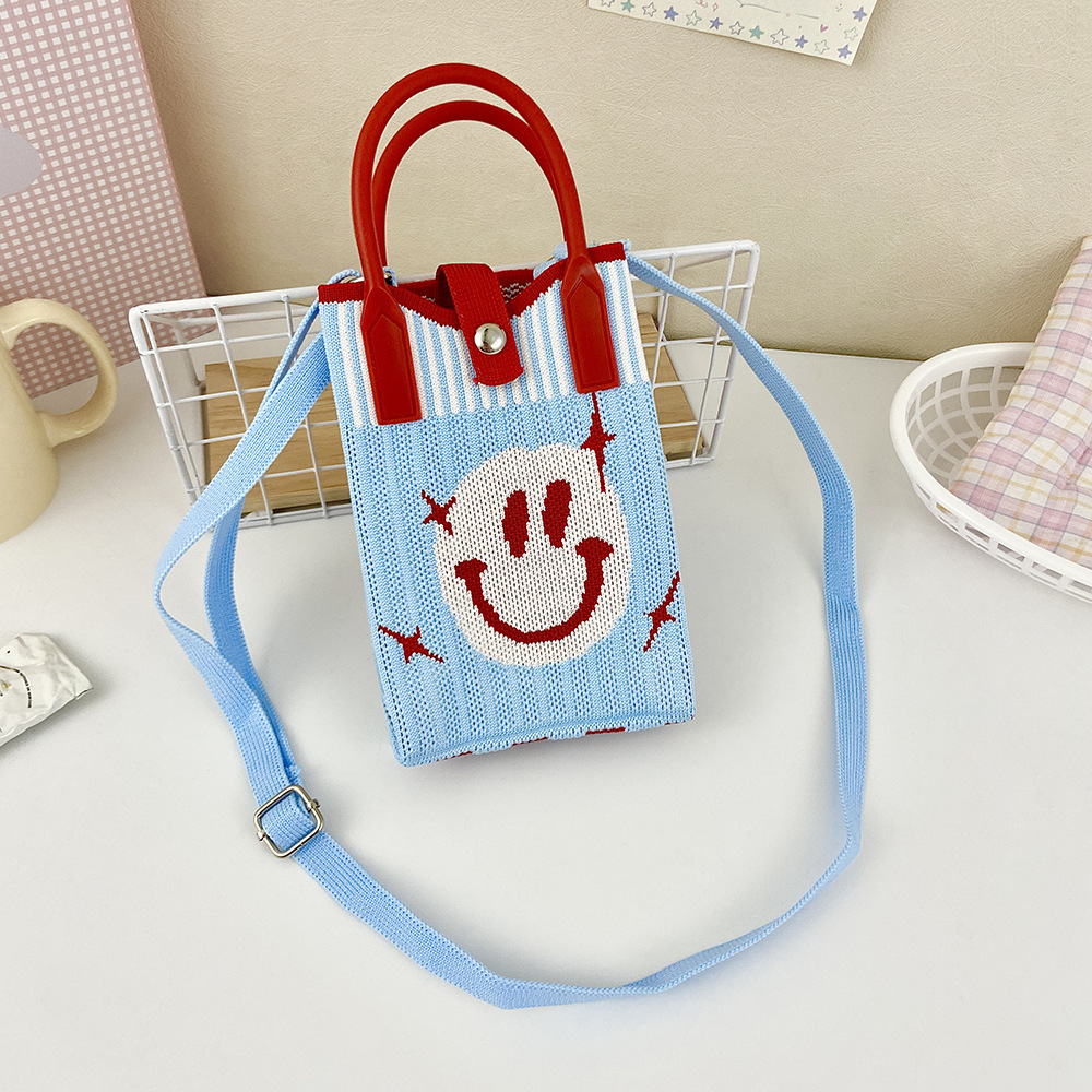 Picture of Shoulder Crossbody Mobile Phone Bag Cute Knitted Hand Bag Cartoon Large Capacity All-match Coin Purse Handbag Wholesale