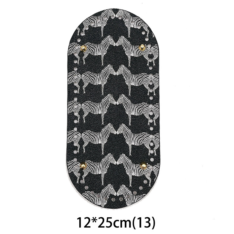 Picture of Spring and Summer handmade needle hook woven handbag DIY bag bottom plate accessories 25 * 12cmPU leather printing bag bottom base