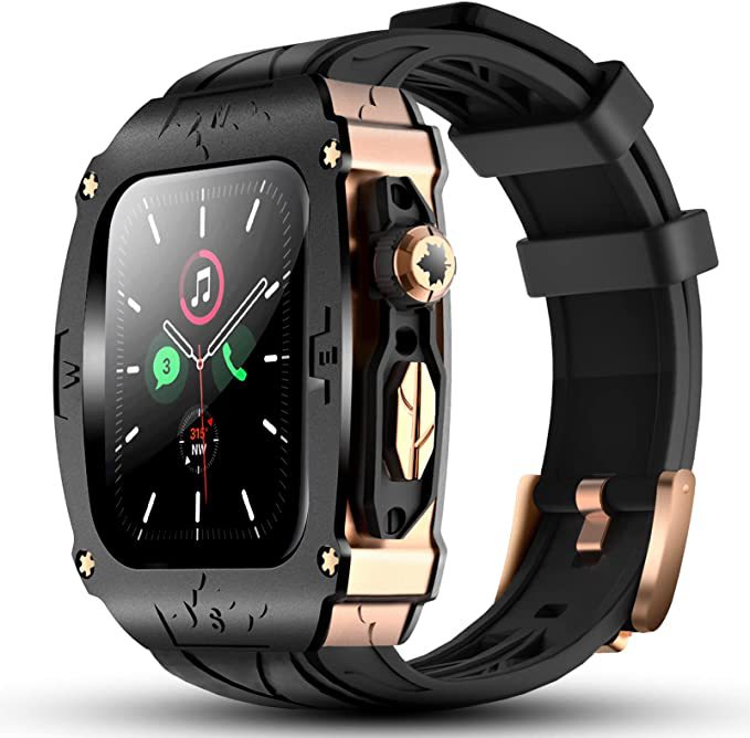 Picture of For Apple Watch Integrated Strap Metal Silicone Apple iwatch S9876 Strap 44mm45mm