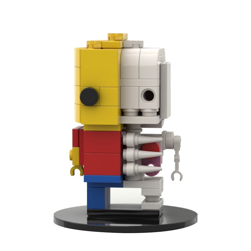 Picture of MOC Building Block Toy Compatible with Lego Square Head Assembled Gift Undo Half-Planing Skull Little Man