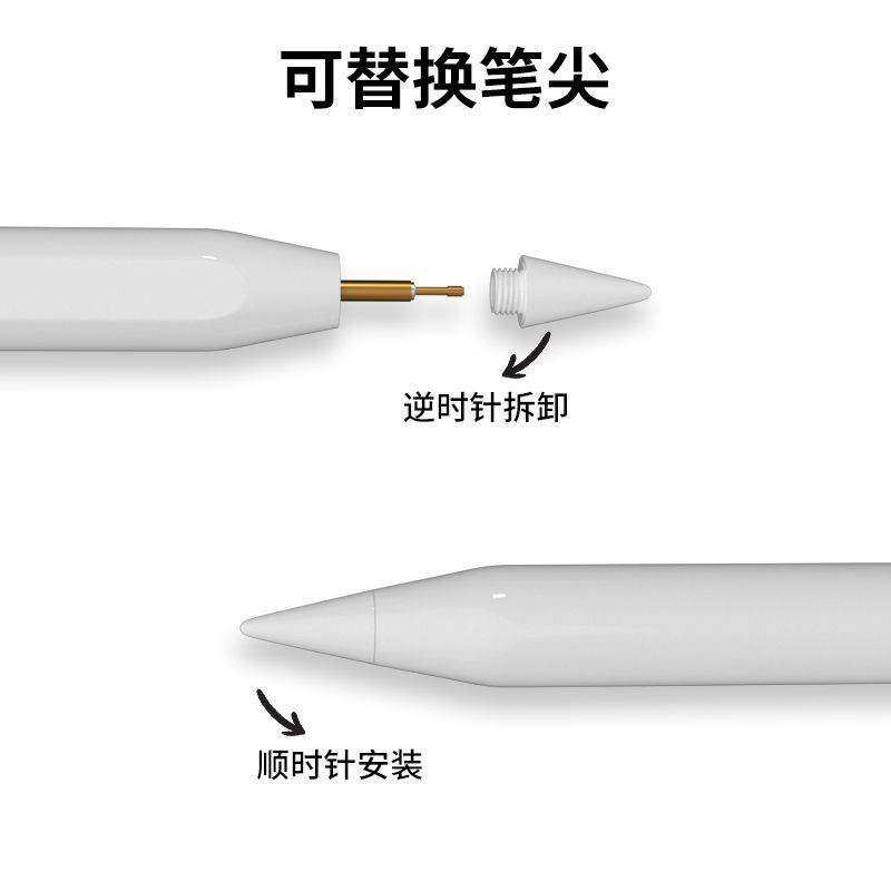 Picture of For Apple ipad capacitive pen Apple pencil second generation stylus magnetic attraction environmental protection material Bluetooth