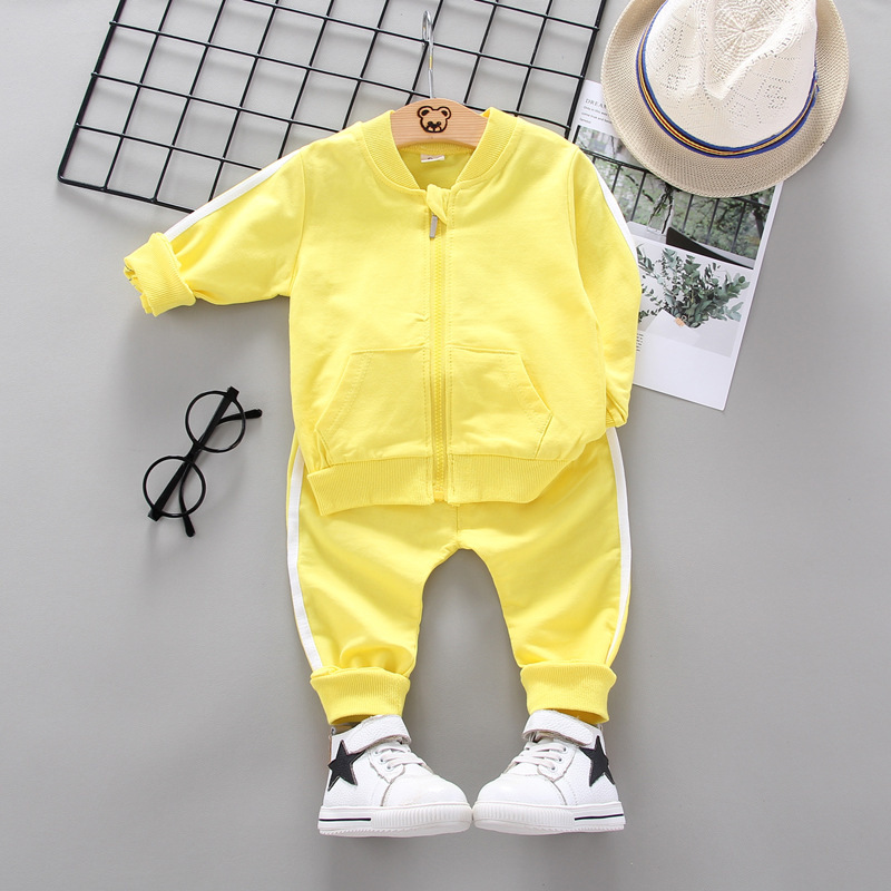 Picture of Foreign trade new autumn children's clothes suit baby long-sleeved zipper jacket coat trousers two-piece set delivery