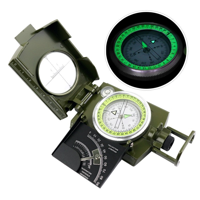 Cross-border Hot Selling K4074 High Precision Outdoor American Multi-function Army Green Compass Compass North Metal Belt Luminous