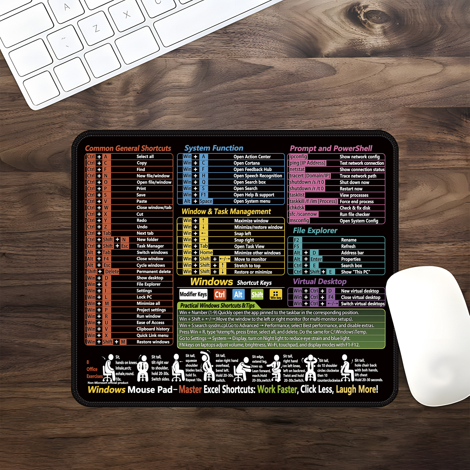 Picture of Excel English Shortcut Keys Cross-Border Mouse Pad Customized Ip Office Large Computer Notebook Special Small Table Pad