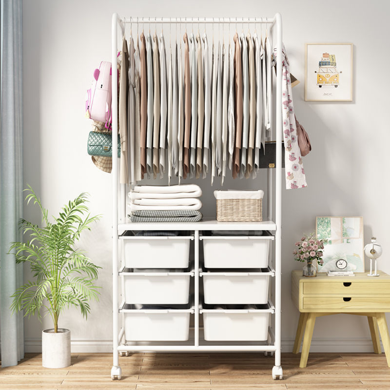Picture of Hanger Household Hanger Floor-Standing Bedroom Doesn' Space Clothes Bag Storage Rack Multi-Functional Corner Coat Rack