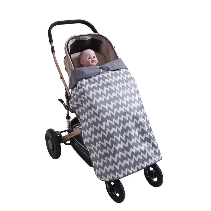 Picture of Autumn and Winter Baby Stroller Windshield Cover Blanket Strap Waist Stool Weatherproof Baby Blanket Thickened Warm Fleece