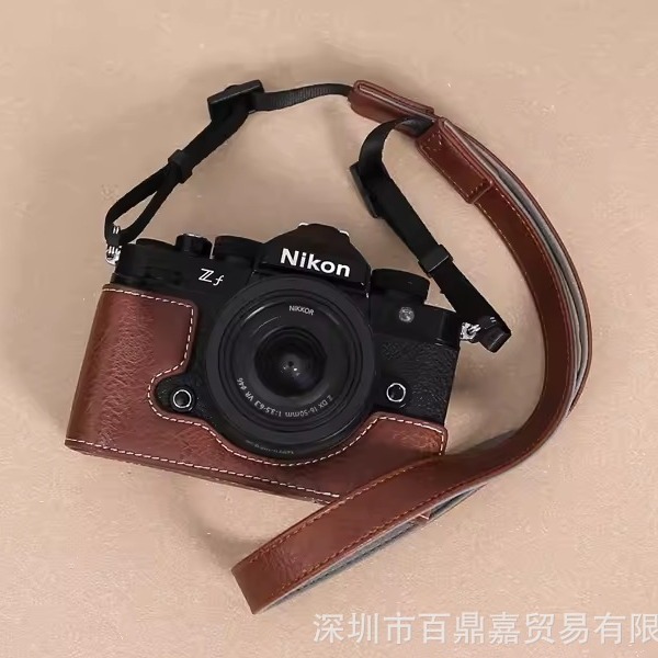 For Nikon ZF Leather Case Base ZF Micro Single Camera Bag Portable Retro Protective Case Single Shoulder Photography Bag