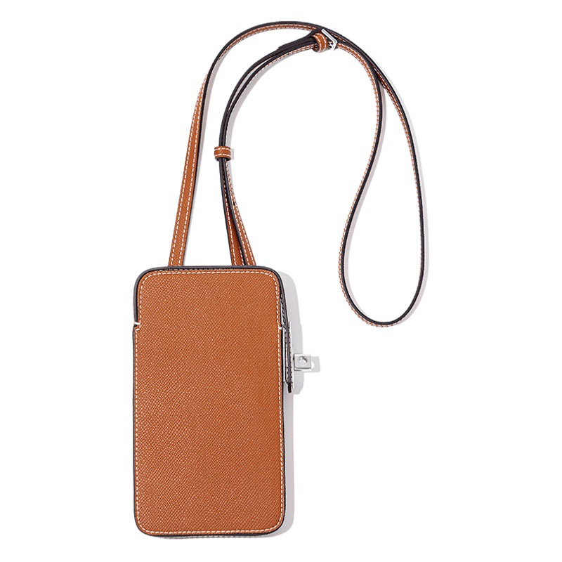New Fashion All-match Lock Mobile Phone Bag Palm Print Leather Box Bag Simple Solid Color Crossbody Mini Bag for Women