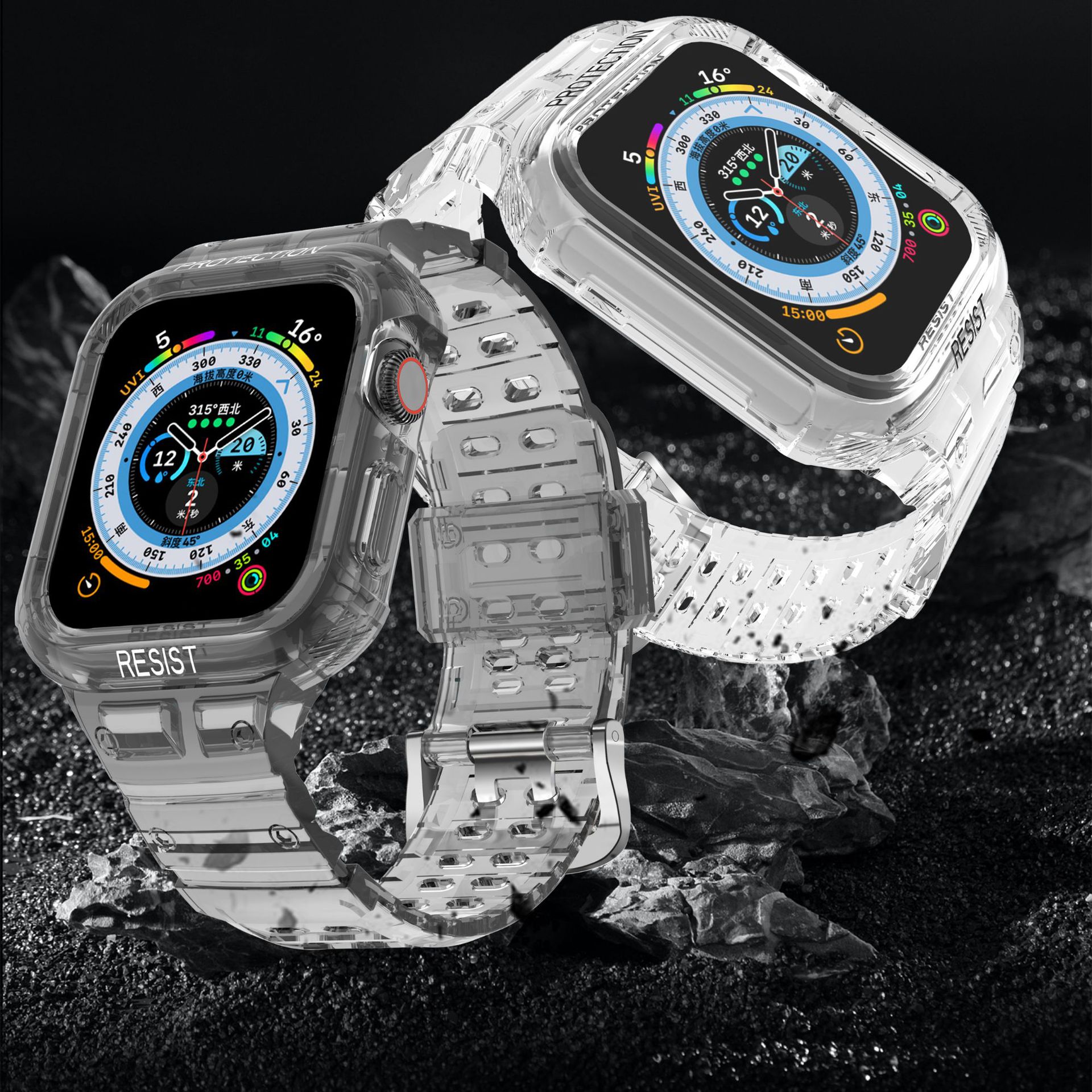 Picture of For apple watch Apple Watch Strap iwatch1 ~ 9 Generation TPU One-piece Strap Transparent Step