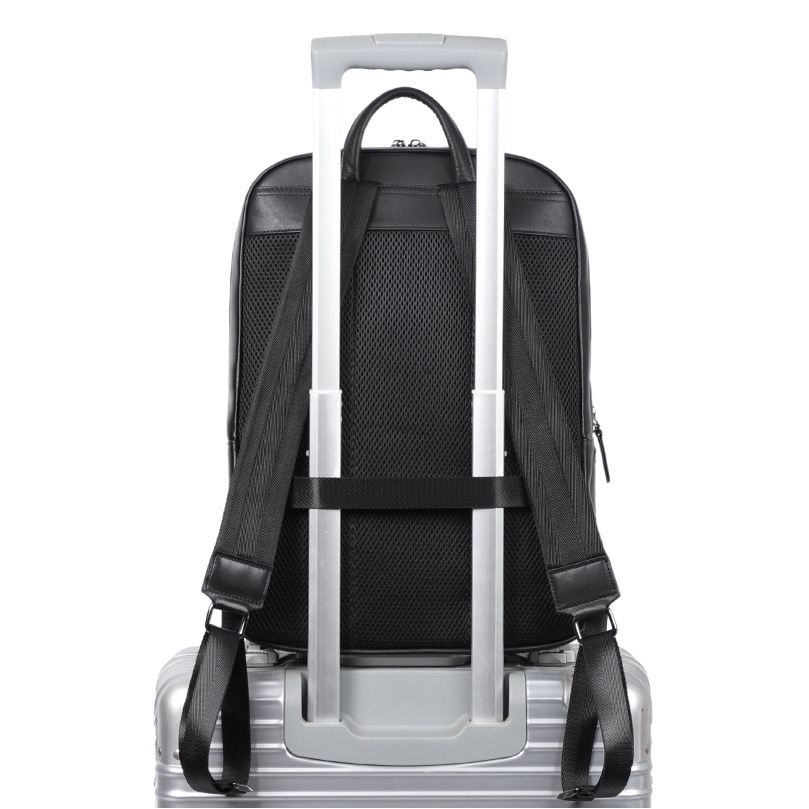 Genuine Leather Handmade Woven Backpack Men's Backpack Business Large Capacity Travel Backpack 15.6 Inch Computer Backpack