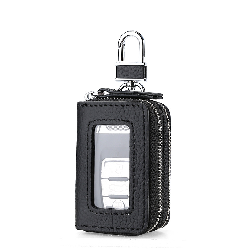 Picture of Genuine leather key bag men's double zipper car key set cross-border retro first layer cowhide key bag wholesale