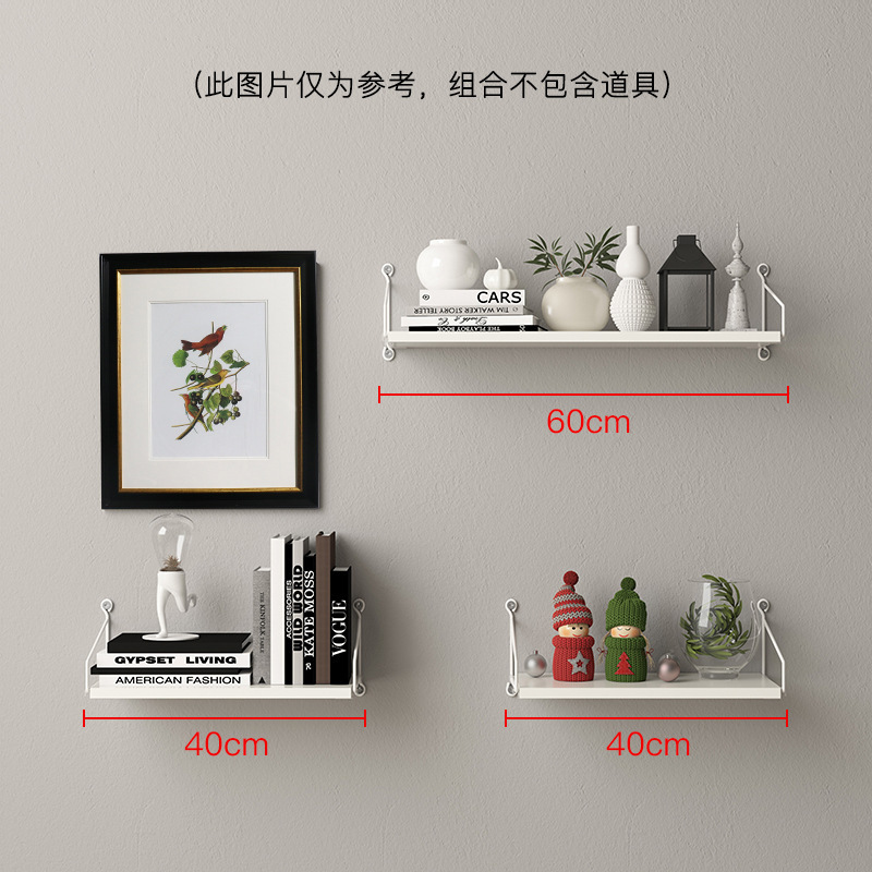 Picture of Punch-free Wall Storage Rack Bedside Projector Laminated Board Wall Hanging Board Living Room Wall Hanging Board