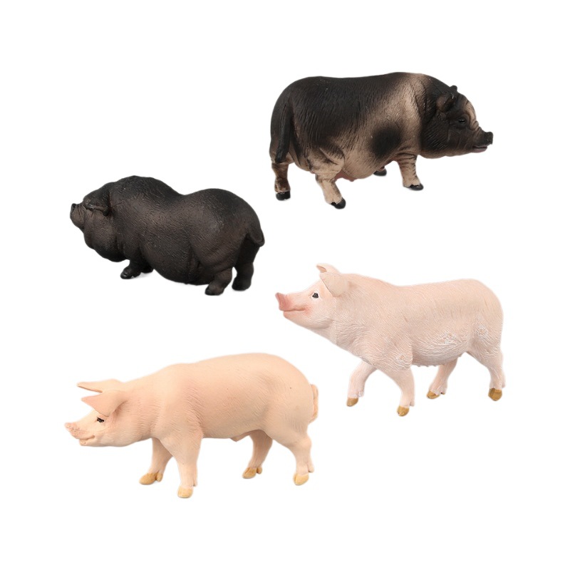 Picture of Cross-border Hot Sale Children's Simulation Poultry Animal Model Toy Pork Pork Vietnamese Pig Black Pig Creative Ornaments