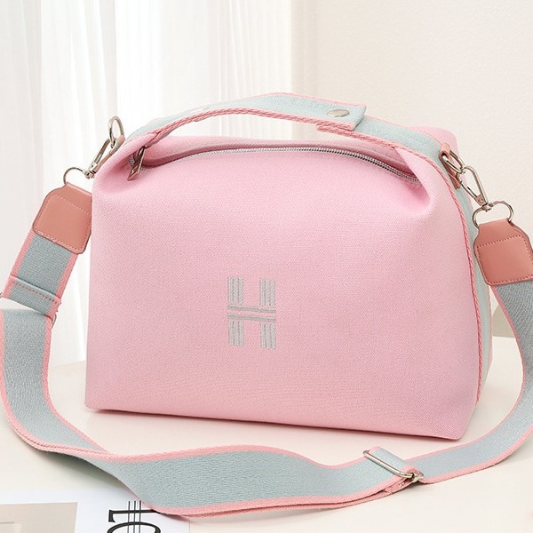 Picture of 2024 New Ins Women's Bag Solid Color Canvas Bag Large Capacity Simple Cosmetic Bag Korean Style One-Shoulder Artistic Crossbody Bag