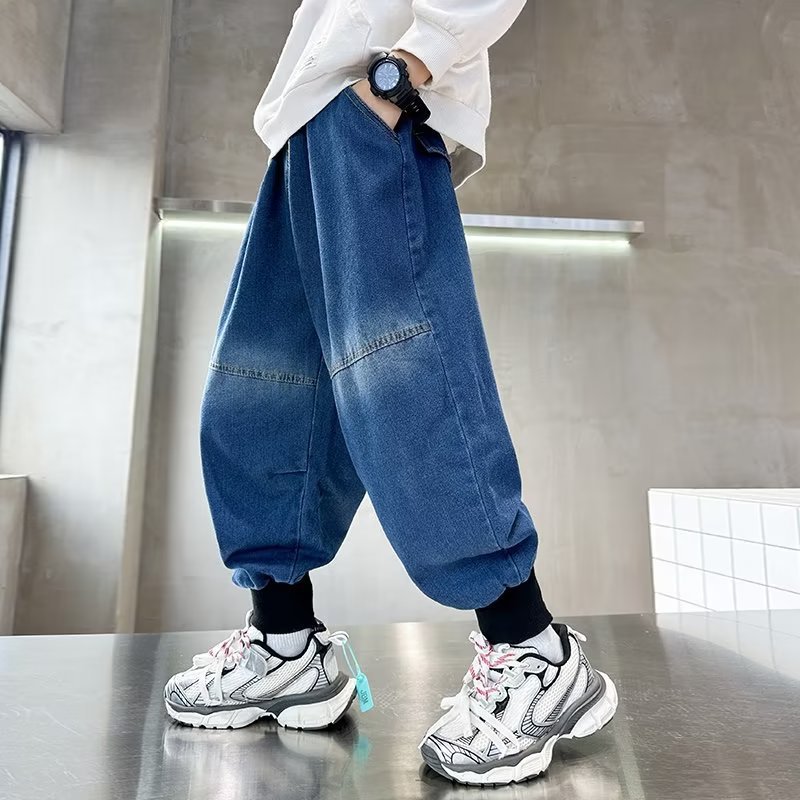 Picture of 2024 children's clothing new children's pants autumn versatile boys' casual pants middle and big children boys' jeans ankle-tied pants