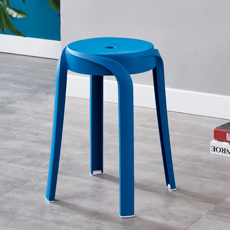 Picture of Modern Dining Table Plastic Round Stool Household Solid Bathroom Stool Living Room Casual High Stool Adult Negotiation Windmill Stool