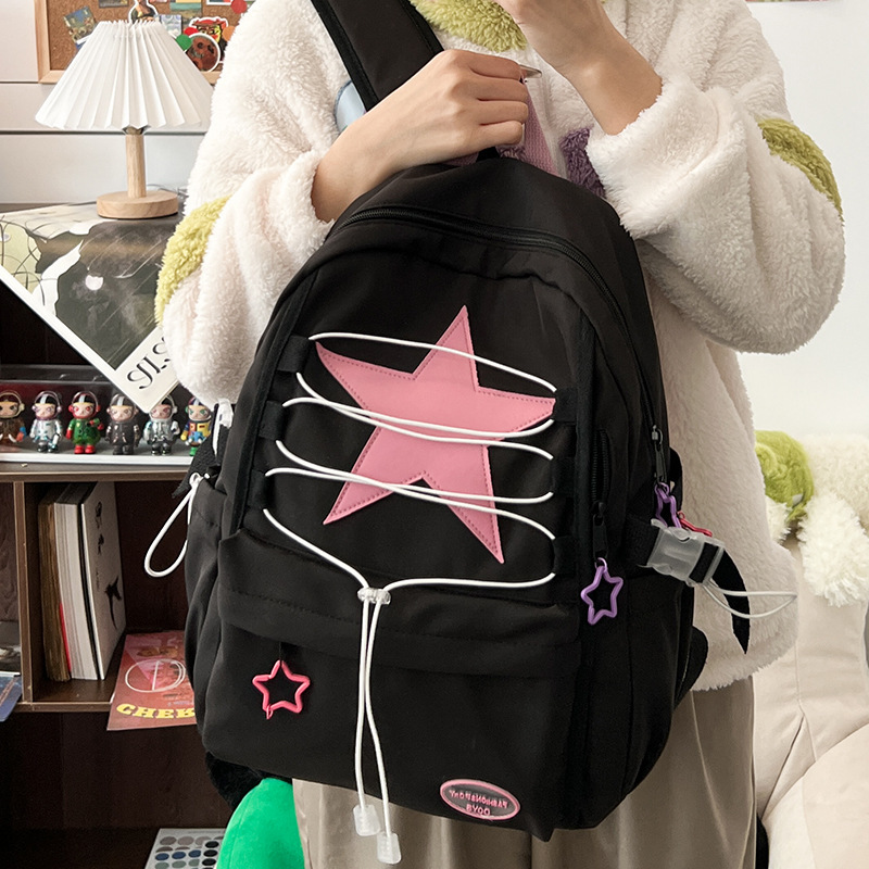 Picture of New Pink Star Strap Casual Class Student Backpack Fashion Large Capacity Campus Casual Backpack
