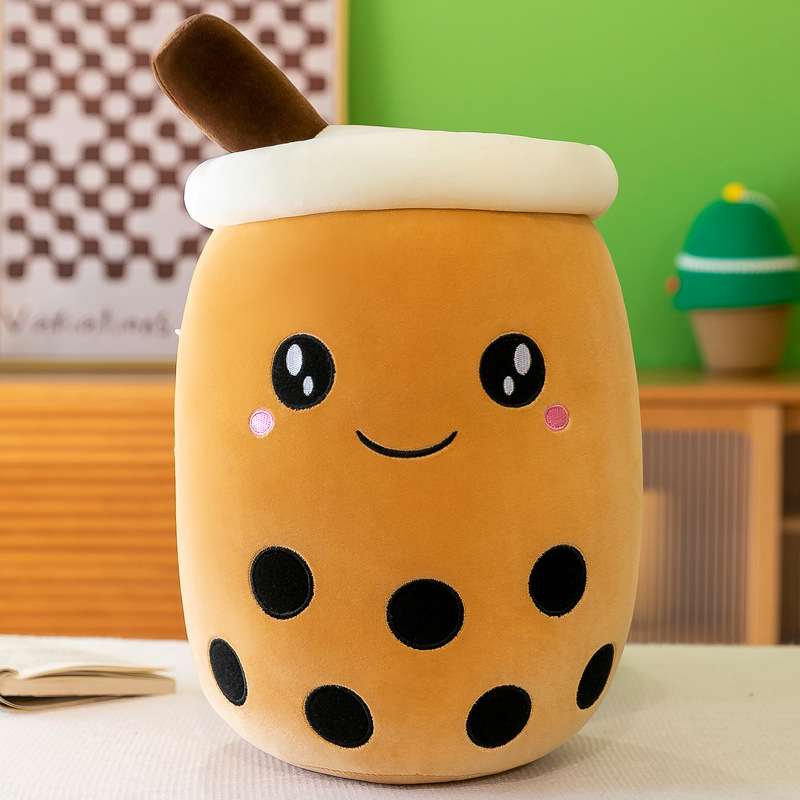 Picture of Simulation fruit milk tea cup pillow plush toy large bubble tea Doll Doll Gift cross-border foreign trade