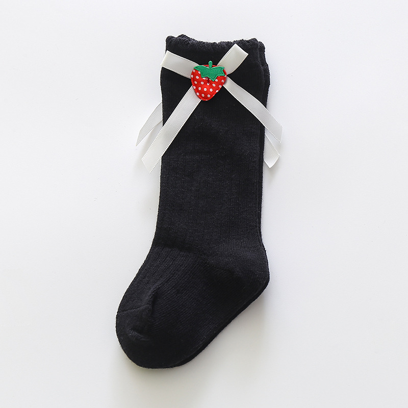 Picture of Girls' mid-calf socks Korean style ins bow baby Princess socks long baby calf socks spring and autumn children's cotton socks