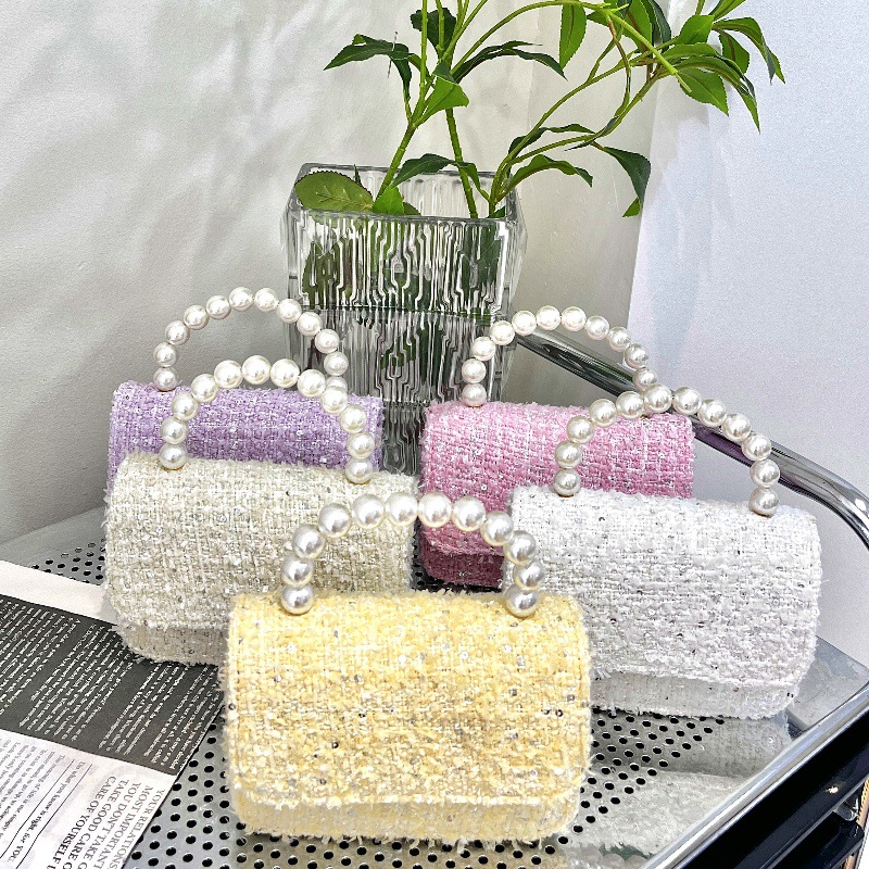 Pearl Children's Bag 2024 New Cute Princess Handheld Shoulder Bag Distinctive DIY Handmade Coin Purse Wholesale