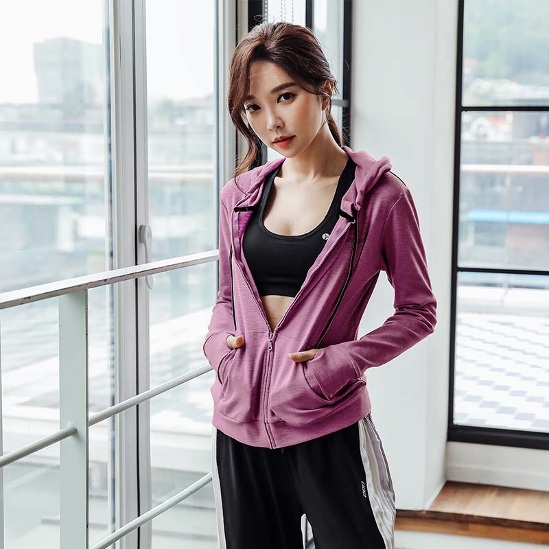 Picture of Plus size yoga clothes autumn and winter sports jacket women's quick-drying cardigan zipper running long sleeve tight fitness autumn top