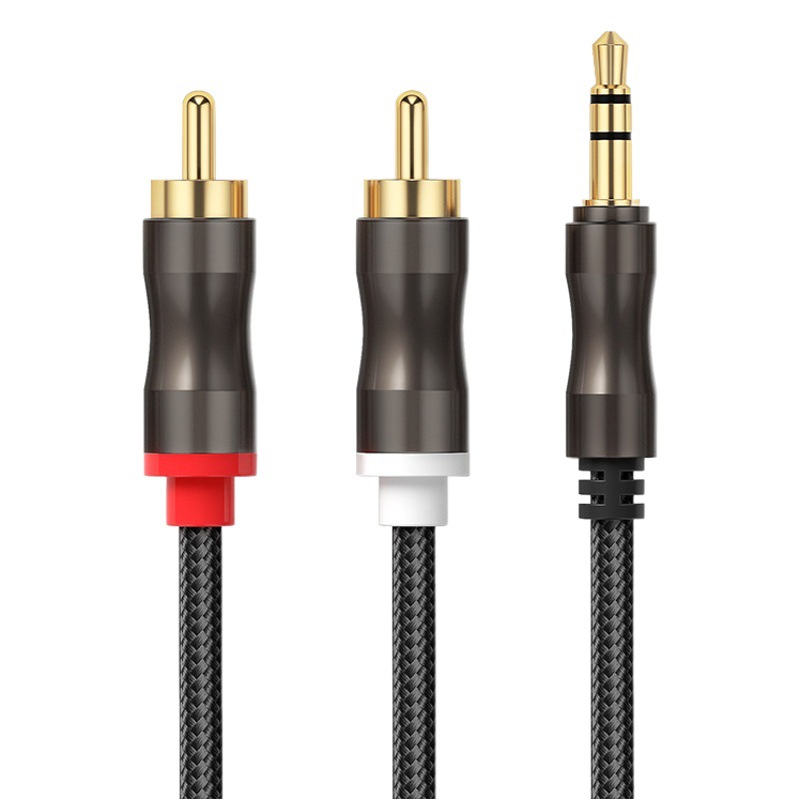 Lotus Cable One-To-Two Audio Cable 3.5 to Double Lotus Player Cable Rca Male Lotus Head Audio Cable