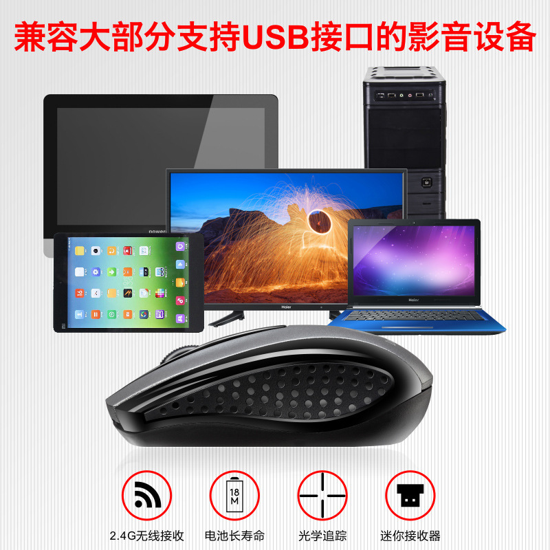 Picture of Li magnesium Q5 wireless mouse 2.4G business office girls cute notebook desktop computer universal wireless mouse